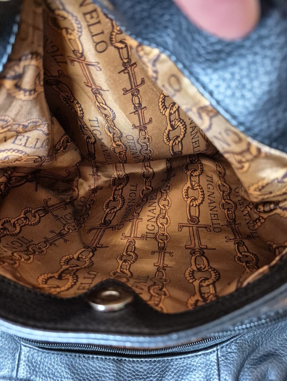 Tignanello‎ Black Pebbled Leather HoBo Shoulder Bag - Picture 10 of 11